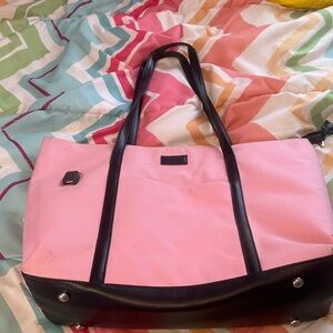 Pink and Black Tote Bag by